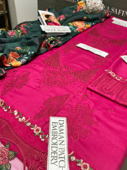 DFW-1183 Saira Rizwan Embroidery 3PC Dhanak Suit