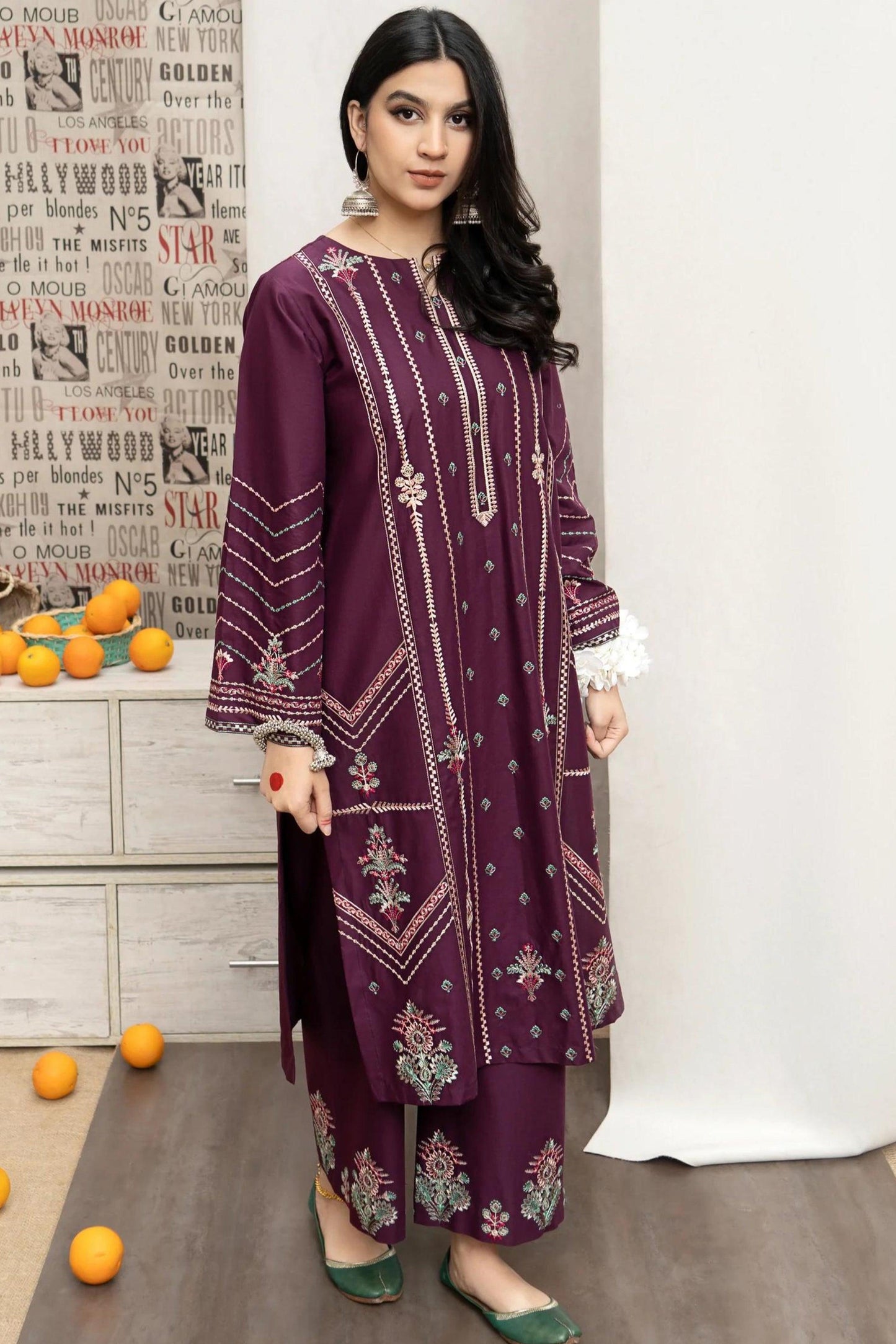 DFW-127 Urg Luxury Unstitched Embroided Lawn Dress