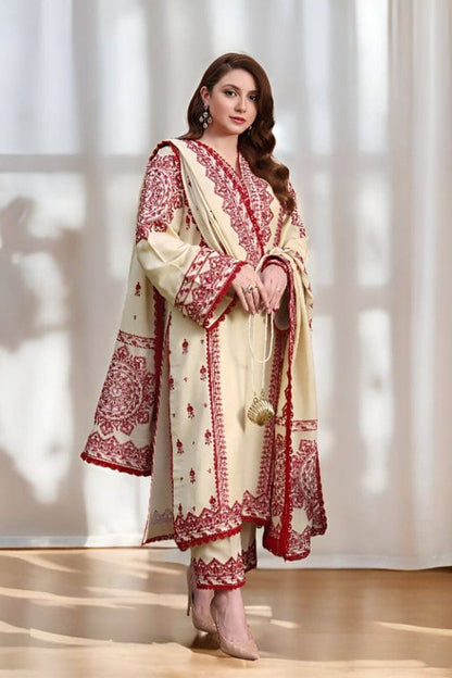 DFW-1253 Aneelas Embroidery 3PC Dhanak Suit