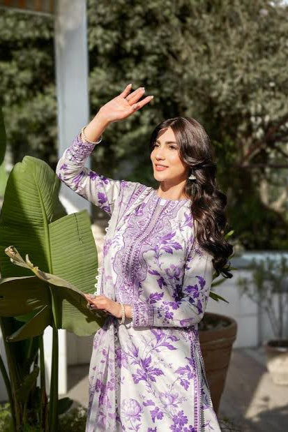 DFW - 864 Aneelas Embroidery 3Pc Lawn Suit