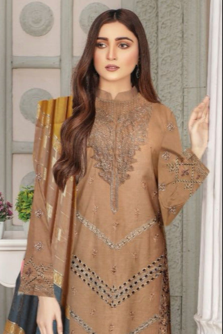 DFW-538B Minha Heavy Embroidery 3Pc Lawn Suit