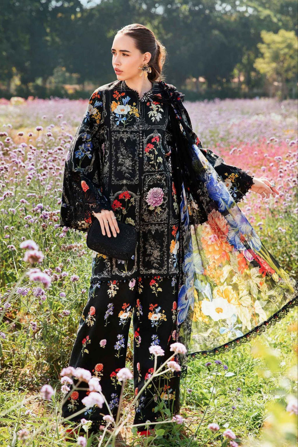 DFW-504 Maria B Embroidery 3Pc Lawn Suit