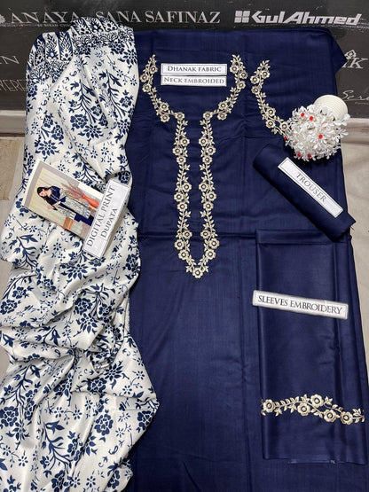 DFW-1086 A Sling Embroidery 3PC Dhanak Suit