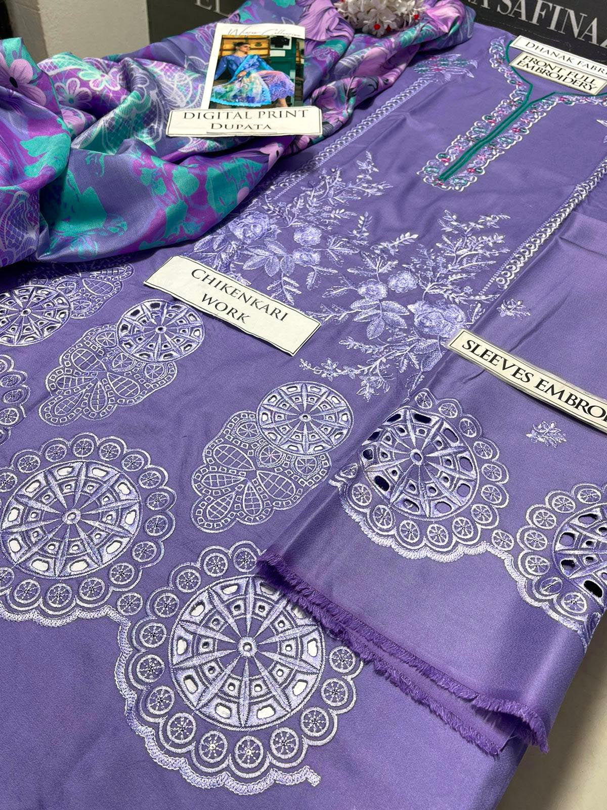DFW-1021 Mushq Heavy Embroidery 3PC Dhanak Suit
