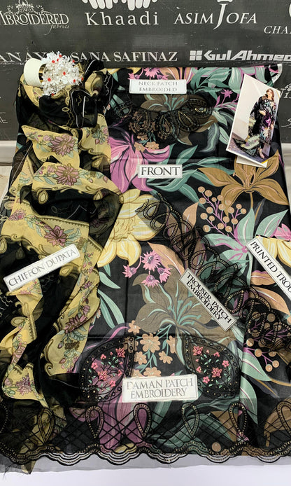DFW - 866 Baroque Embroidery 3Pc Lawn Suit
