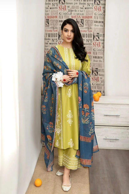 DFW-1166 Urge Heavy Embroidery 3PC Dhanak Suit