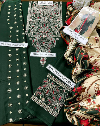 DFW-1197 Jazmin Embroidery 3PC Dhanak Suit
