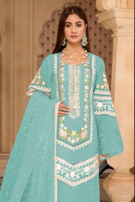 DFW-611 Rang Resiya Heavy Embroidery 3Pc Lawn Suit