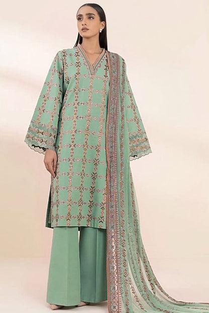 DFW-125 Sapphira Unstitched Embroided Lawn Dress