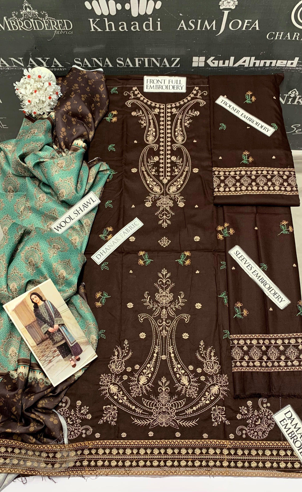 DFW-868 Jazmin Heavy Embroidery 3PC Dhanak Suit