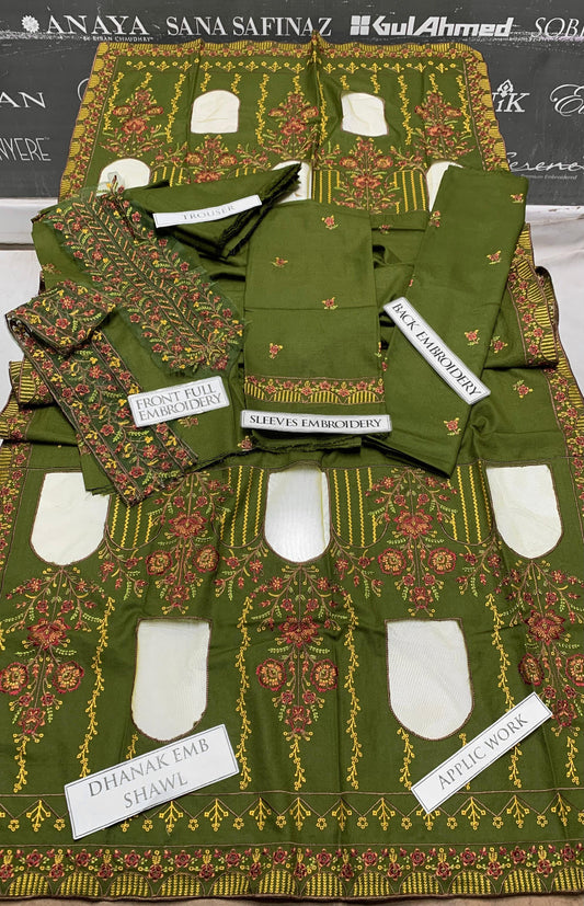 DFW-905 Noor Eman Heavy Embroidery 3PC Dhanak Suit