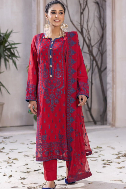 DFW-227 Zara Shah Jahan Heavy Embroidery 3PcLawn Dress