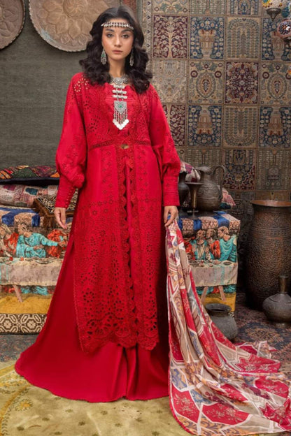 DFW-128 Adan Libas Unstitched Embroided Lawn Dress