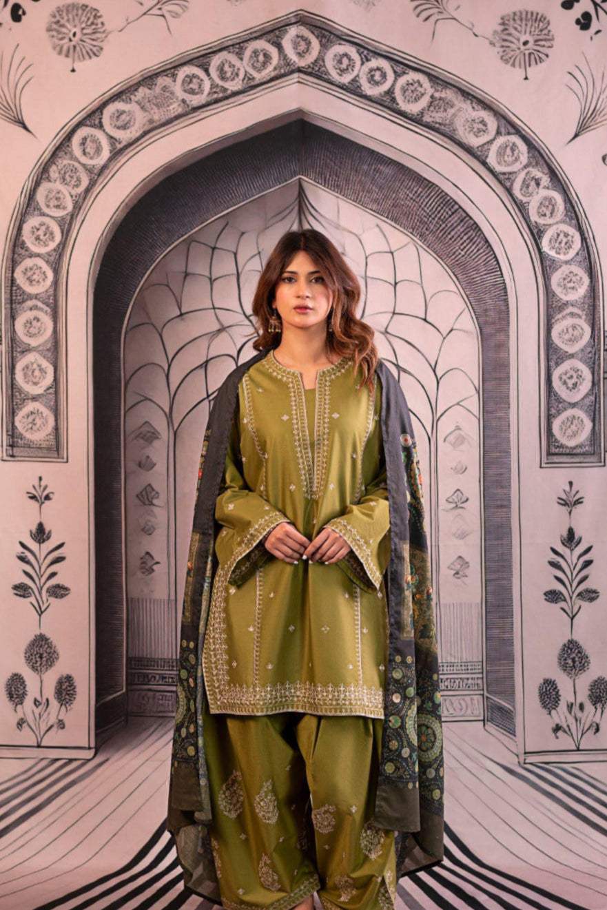 DFW-869 Urge Heavy Embroidery 3PC Dhanak Suit