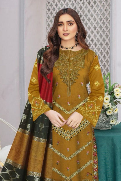 DFW-538C Minha Heavy Embroidery 3Pc Lawn Suit