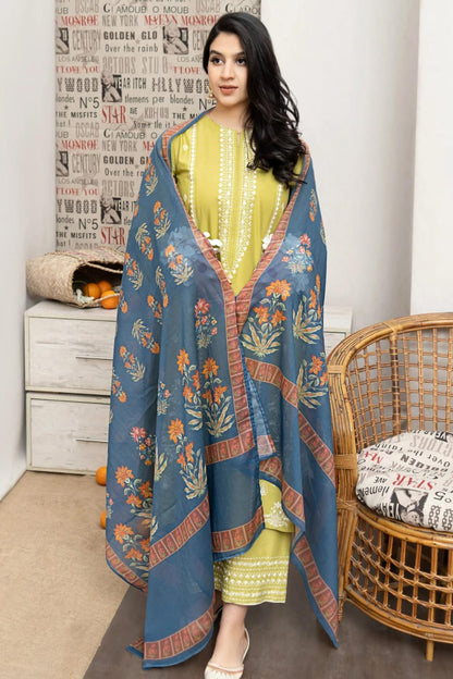 DFW-1166 Urge Heavy Embroidery 3PC Dhanak Suit