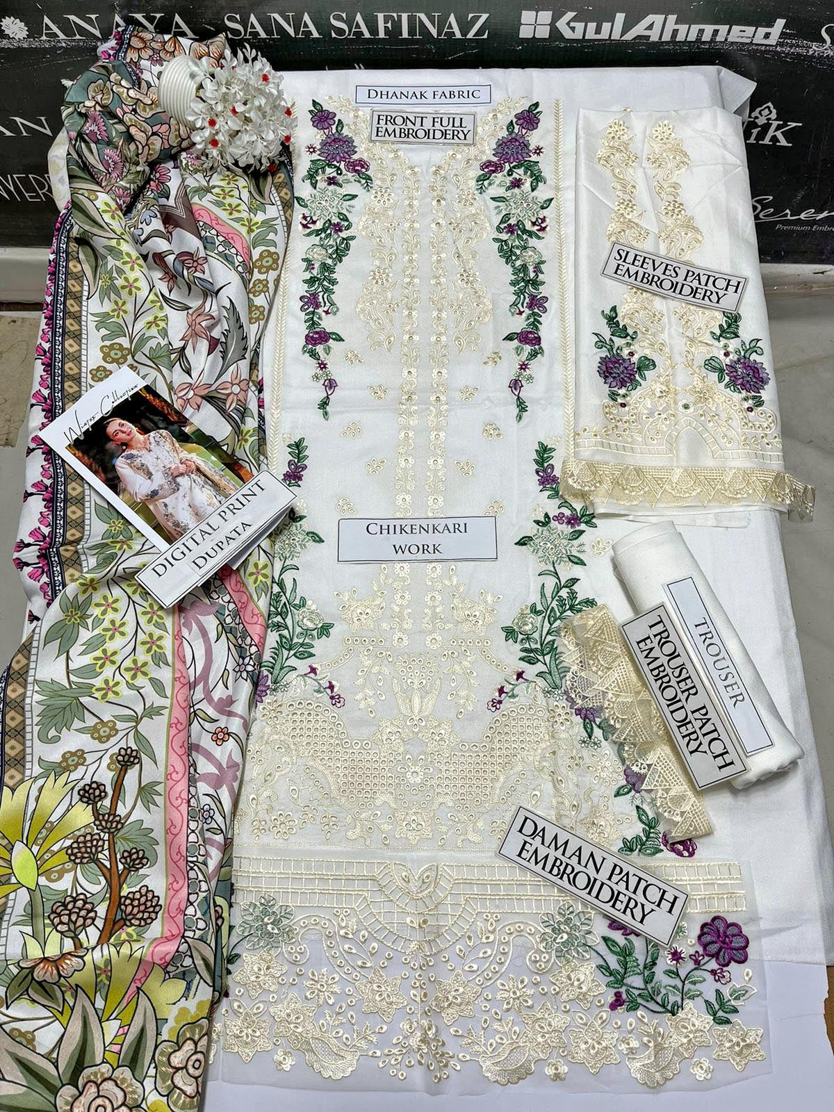 DFW-1022 Jade Heavy Embroidery 3PC Dhanak Suit