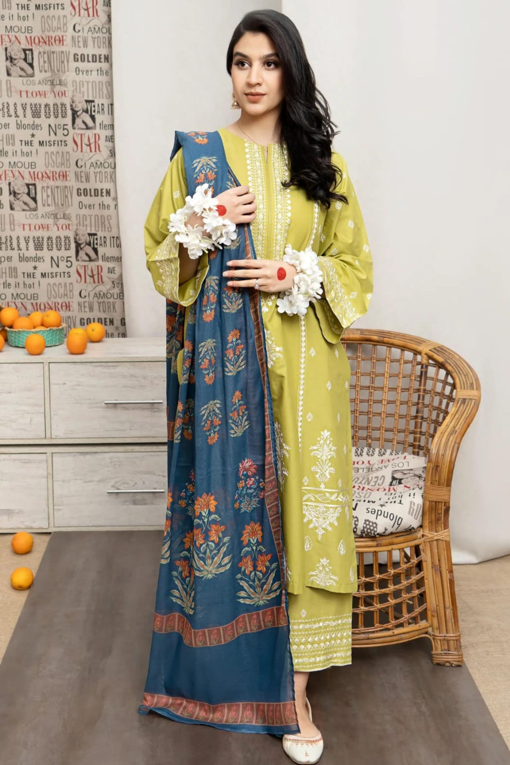 DFW-1166 Urge Heavy Embroidery 3PC Dhanak Suit
