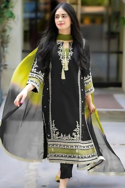 DFW-173 Omal Heavy Embroidery 3PC Lawn Dress