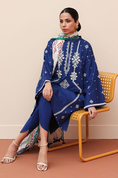 DFW-870 Sapphire Heavy Embroidery 3PC Dhanak Suit