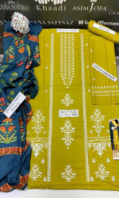 DFW-1166 Urge Heavy Embroidery 3PC Dhanak Suit