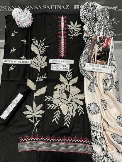 DFW-1023 Sapphire Heavy Embroidery 3PC Dhanak Suit