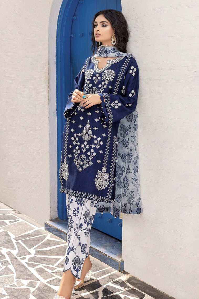 DFW-135 Kamal Unstitched Embroided Lawn Dress