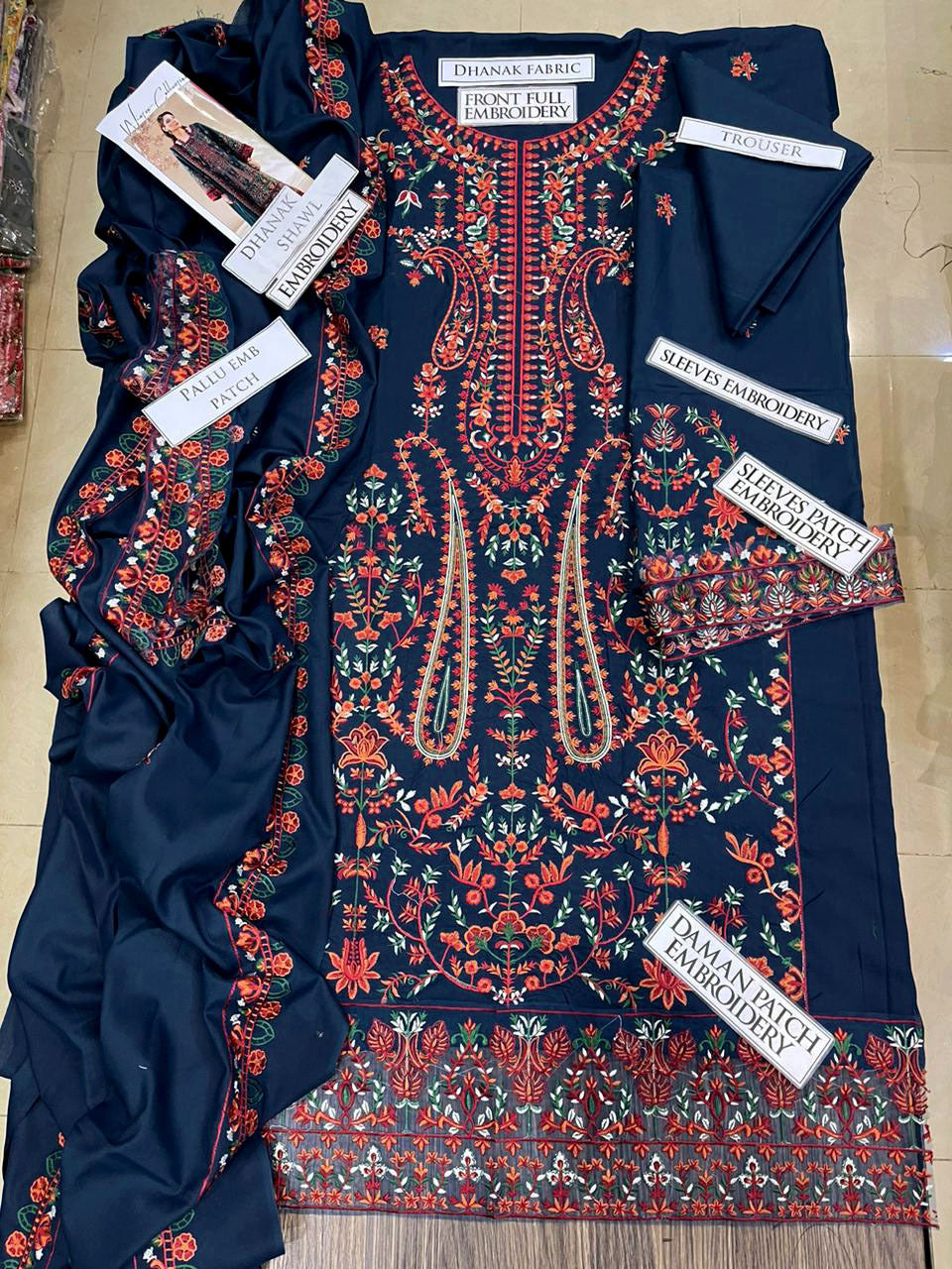 DFW-1251 Asim Jofa Heavy Embroidery 3PC Dhanak Suit