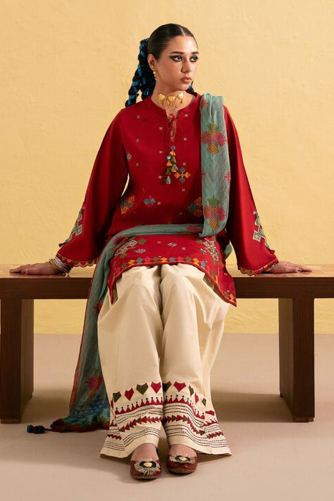 DFW-871 Sapphire Heavy Embroidery 3PC Dhanak Suit