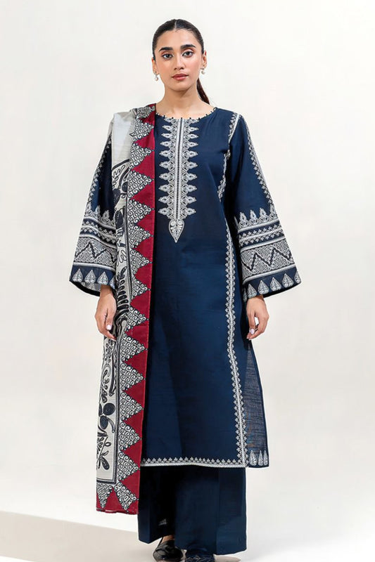 DFW-136 Ethnic Unstitched Embroided Lawn Dress