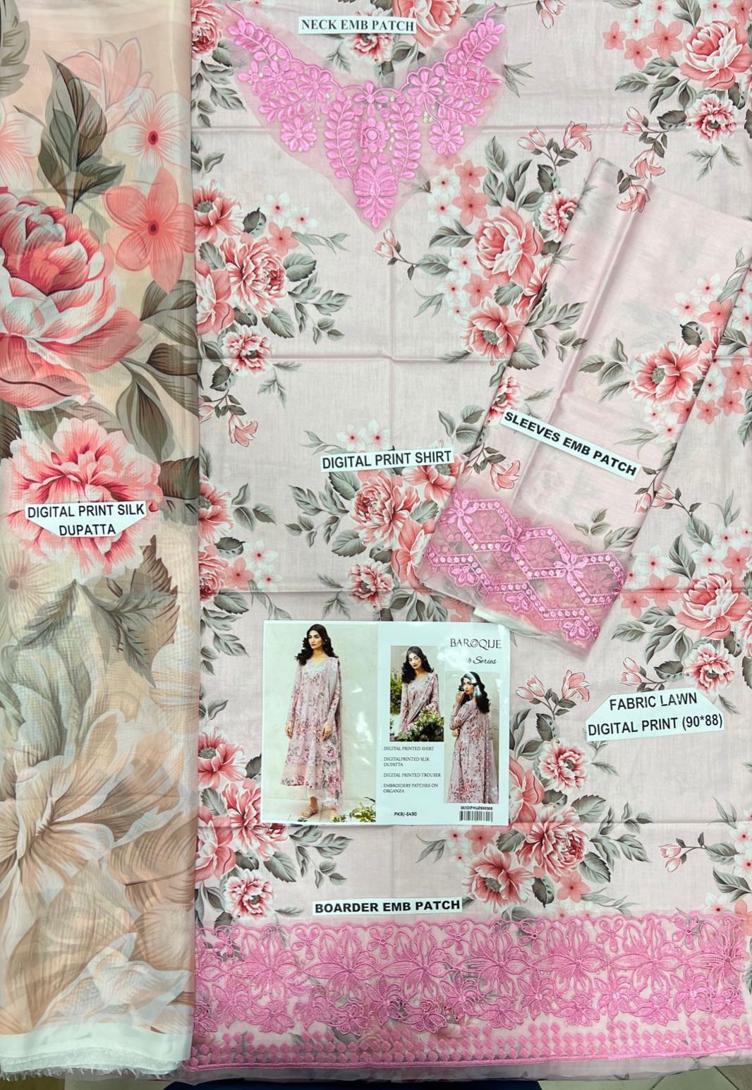 DFW-106 Iznik Embroidery 3Pc Lawn Dress