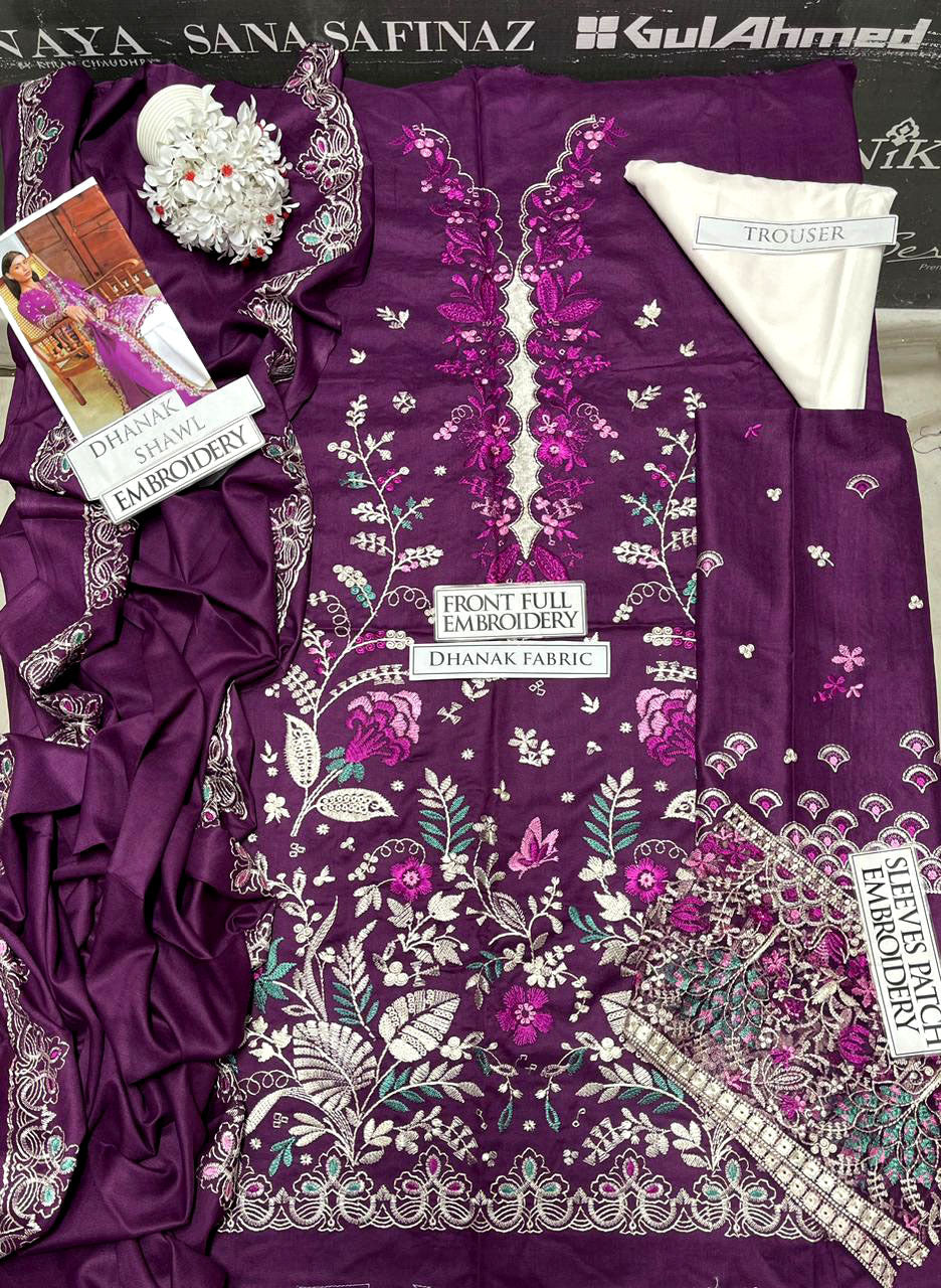 DFW-1186 Elan Heavy Embroidery 3PC Dhanak Suit