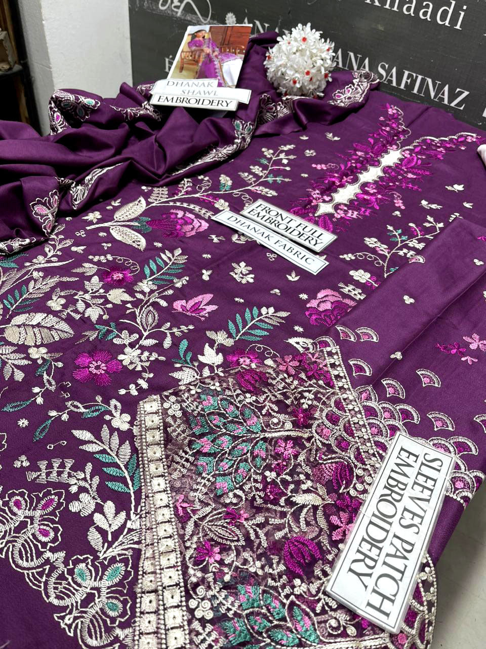 DFW-1186 Elan Heavy Embroidery 3PC Dhanak Suit