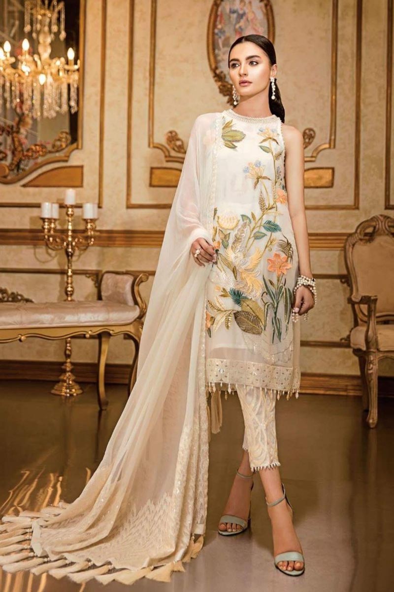 NFS-1066 | Coir Embroidered 3Pc Lawn Dress